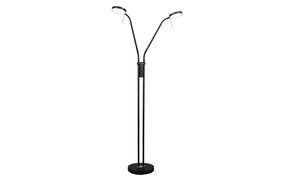 Trio Lighting Trio MONZA vloerlamp | LED | mat zwart | Ø 25,5 cm | IP20 | 2x 12W | 1400 lm | 2300+3000+4000K | dimbaar