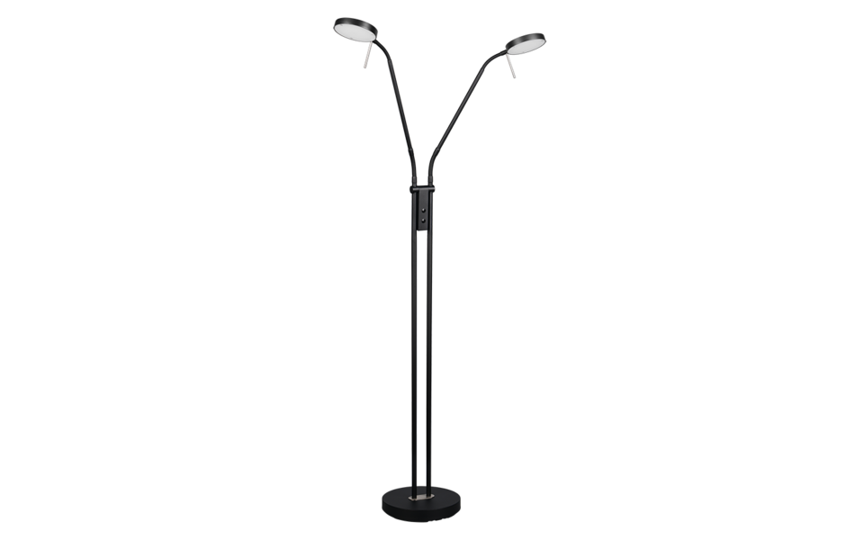 Trio Lighting Trio MONZA LED floor lamp | 2x 11W 1200 lm 4000K | black | Ø 25.5 cm | IP20 | 160 cm