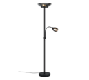 Trio Lighting Trio GERRY vloerlamp | E27 Fitting | mat zwart met verchroomd | Ø 34 cm | IP20 | excl. 2x E27 | max. 18W