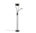 Trio Lighting Trio CHRIS vloerlamp | LED | mat zwart | Ø 30 cm | IP20 | 18W,3,8W | 2000 lm, 1x 350 lm | 3000K | dimbaar