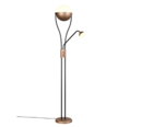 Trio Lighting Trio CHRIS vloerlamp | LED | koffie | Ø 30 cm | IP20 | 18W,3,8W | 2000 lm, 1x 350 lm | 3000K | dimbaar