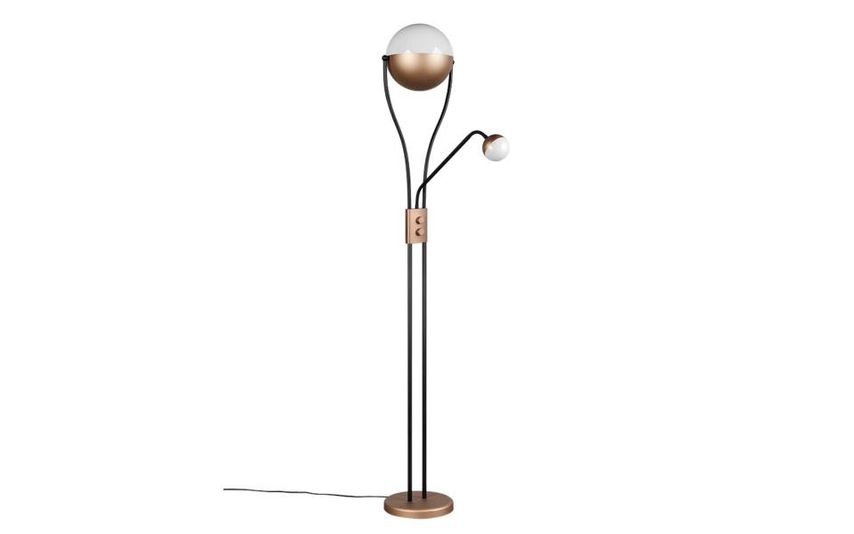 Trio Lighting Trio CHRIS vloerlamp | LED | koffie | Ø 30 cm | IP20 | 18W,3,8W | 2000 lm, 1x 350 lm | 3000K | dimbaar