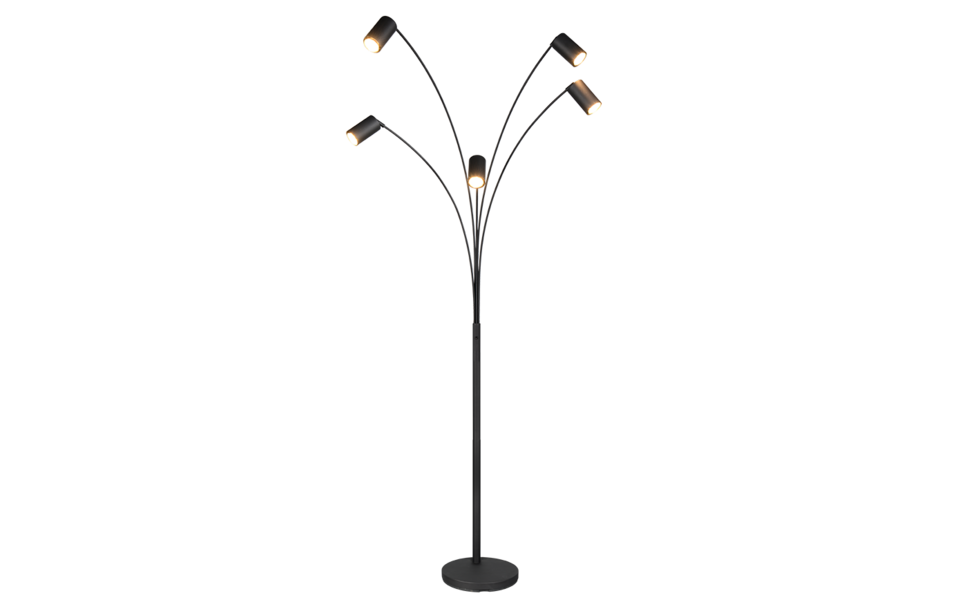 Trio Lighting Trio MARLEY floor lamp | 5x GU10 | black | Ø 80 cm | IP20 | 200 cm