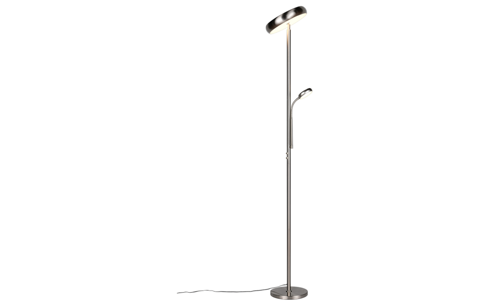 Trio Lighting Trio PALERMO vloerlamp | LED | nikkel mat | Ø 28 cm | IP20 | 5W,18W | 500 lm, 1x 2000 lm | 3000+4000+6500K | dimbaar