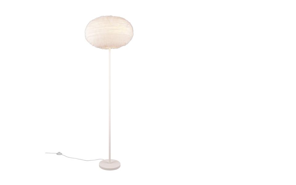 Trio Lighting Trio FURRY vloerlamp | E27 Fitting | wit | Ø 50 cm | IP20 | excl. 1x E27 | max. 10W Trio Lighting Trio FURRY vloerlamp | E27 Fitting | wit | Ø 50 cm | IP20 | excl. 1x E27 | max. 10W