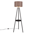 Trio Lighting Trio COLETTE vloerlamp | E27 Fitting | mat zwart met taupe | Ø 57 cm | IP20 | excl. 1x E27 | max. 60W