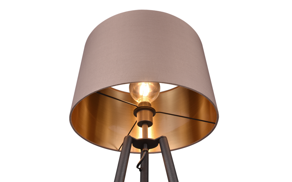 Trio Lighting Trio COLETTE vloerlamp | E27 Fitting | mat zwart met taupe | Ø 57 cm | IP20 | excl. 1x E27 | max. 60W Trio Lighting Trio COLETTE vloerlamp | E27 Fitting | mat zwart met taupe | Ø 57 cm | IP20 | excl. 1x E27 | max. 60W
