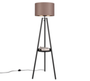 Trio Lighting Trio COLETTE vloerlamp | E27 Fitting | mat zwart met taupe | Ø 57 cm | IP20 | excl. 1x E27 | max. 60W