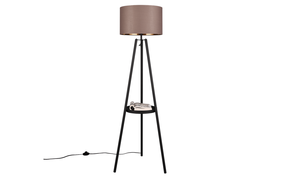 Trio Lighting Trio COLETTE vloerlamp | E27 Fitting | mat zwart met taupe | Ø 57 cm | IP20 | excl. 1x E27 | max. 60W Trio Lighting Trio COLETTE vloerlamp | E27 Fitting | mat zwart met taupe | Ø 57 cm | IP20 | excl. 1x E27 | max. 60W