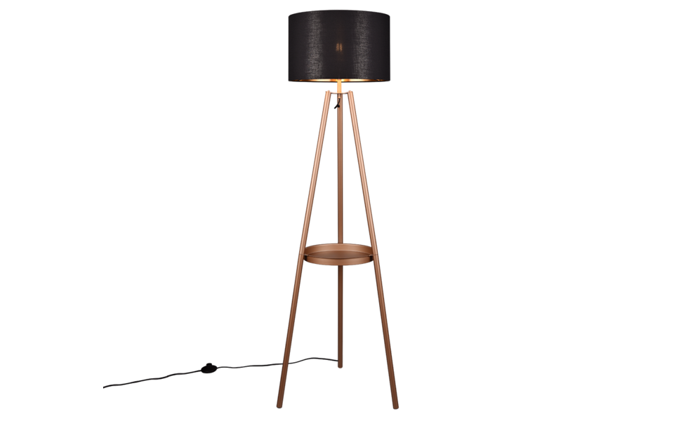 Trio Lighting Trio COLETTE vloerlamp | E27 Fitting | koffie met zwart met goud | Ø 57 cm | IP20 | excl. 1x E27 | max. 60W Trio Lighting Trio COLETTE vloerlamp | E27 Fitting | koffie met zwart met goud | Ø 57 cm | IP20 | excl. 1x E27 | max. 60W