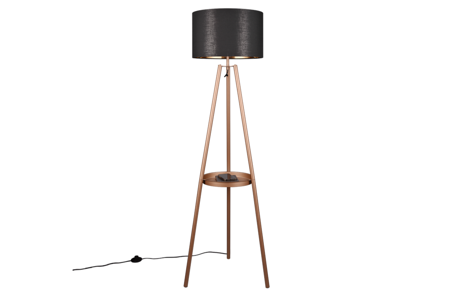 Trio Lighting Trio COLETTE vloerlamp | E27 Fitting | koffie met zwart met goud | Ø 57 cm | IP20 | excl. 1x E27 | max. 60W Trio Lighting Trio COLETTE vloerlamp | E27 Fitting | koffie met zwart met goud | Ø 57 cm | IP20 | excl. 1x E27 | max. 60W