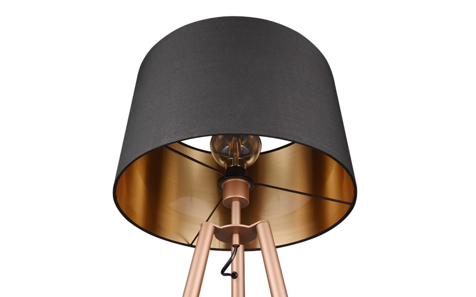 Trio Lighting Trio COLETTE vloerlamp | E27 Fitting | koffie met zwart met goud | Ø 57 cm | IP20 | excl. 1x E27 | max. 60W Trio Lighting Trio COLETTE vloerlamp | E27 Fitting | koffie met zwart met goud | Ø 57 cm | IP20 | excl. 1x E27 | max. 60W
