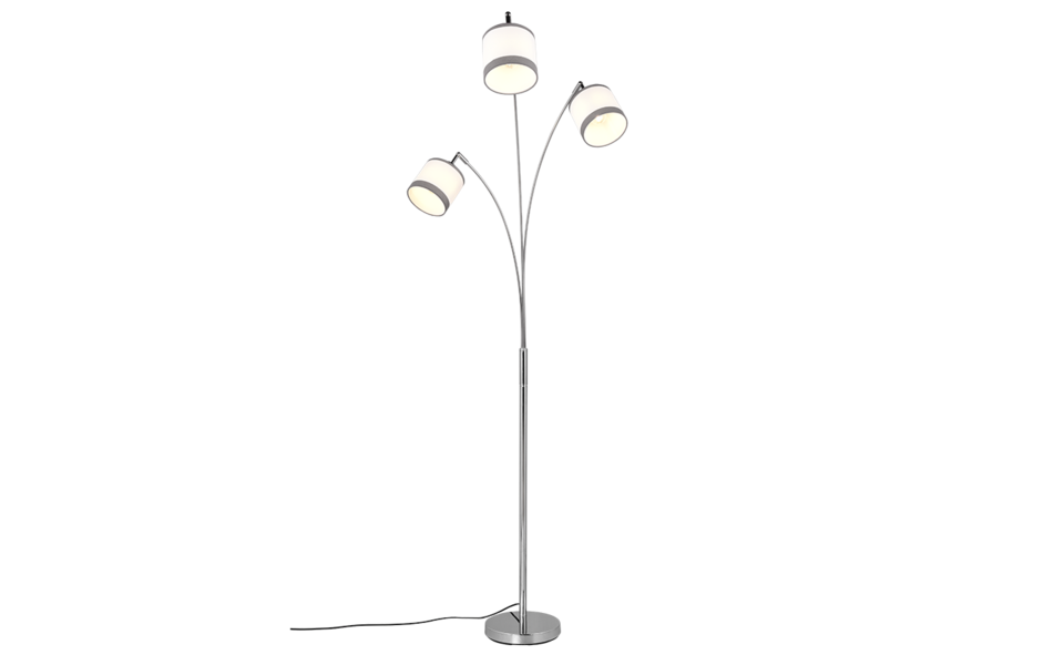 Trio Lighting Trio DAVOS vloerlamp | E14 Fitting | chroom met wit | Ø 12 cm | IP20 | excl. 3x E14 | max. 28W Trio Lighting Trio DAVOS vloerlamp | E14 Fitting | chroom met wit | Ø 12 cm | IP20 | excl. 3x E14 | max. 28W