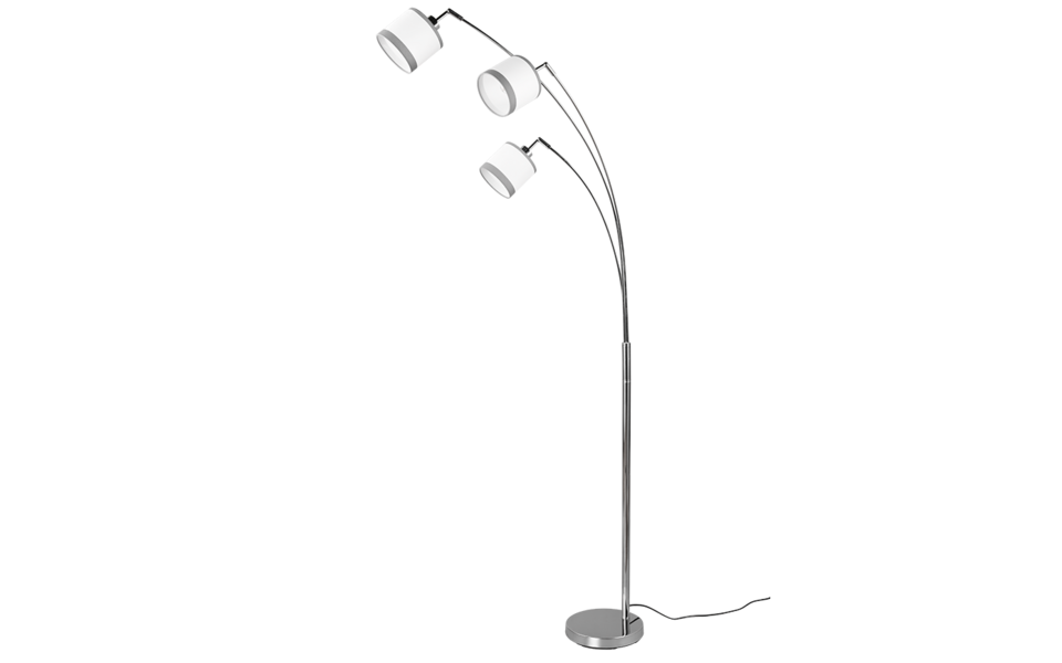 Trio Lighting Trio DAVOS vloerlamp | E14 Fitting | chroom met wit | Ø 12 cm | IP20 | excl. 3x E14 | max. 28W Trio Lighting Trio DAVOS vloerlamp | E14 Fitting | chroom met wit | Ø 12 cm | IP20 | excl. 3x E14 | max. 28W