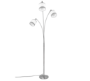 Trio Lighting Trio DAVOS vloerlamp | E14 Fitting | chroom met wit | Ø 12 cm | IP20 | excl. 3x E14 | max. 28W