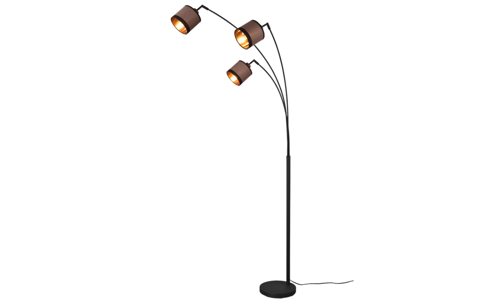 Trio Lighting Trio DAVOS vloerlamp | E14 Fitting | mat zwart met taupe | Ø 12 cm | IP20 | excl. 3x E14 | max. 28W Trio Lighting Trio DAVOS vloerlamp | E14 Fitting | mat zwart met taupe | Ø 12 cm | IP20 | excl. 3x E14 | max. 28W