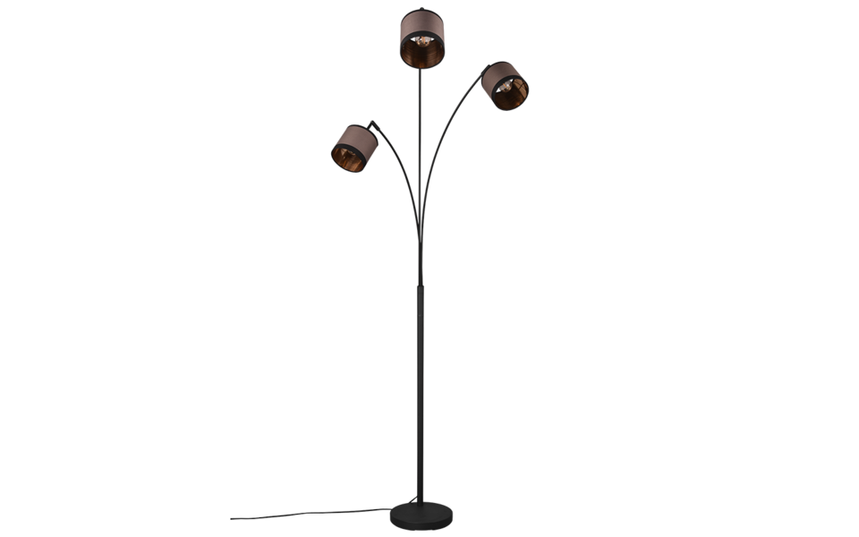 Trio Lighting Trio DAVOS vloerlamp | E14 Fitting | mat zwart met taupe | Ø 12 cm | IP20 | excl. 3x E14 | max. 28W Trio Lighting Trio DAVOS vloerlamp | E14 Fitting | mat zwart met taupe | Ø 12 cm | IP20 | excl. 3x E14 | max. 28W