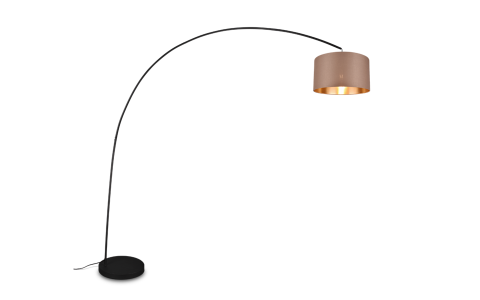 Trio Lighting Trio MANSUR vloerlamp | E27 Fitting | mat zwart met taupe | Ø 45 cm | IP20 | excl. 1x E27 | max. 60W Trio Lighting Trio MANSUR vloerlamp | E27 Fitting | mat zwart met taupe | Ø 45 cm | IP20 | excl. 1x E27 | max. 60W