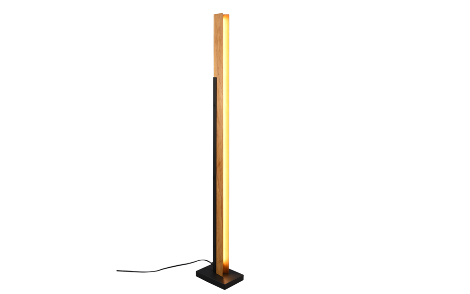 Trio Lighting Trio KERALA vloerlamp | LED | mat zwart met natuurlijke afwerking | 13 x 19 cm | IP20 | 1x 16W | 1950 lm | 3000K Trio Lighting Trio KERALA vloerlamp | LED | mat zwart met natuurlijke afwerking | 13 x 19 cm | IP20 | 1x 16W | 1950 lm | 3000K