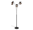 Trio Lighting Trio LUMINA vloerlamp | E14 Fitting | mat zwart met verchroomd | 71,5 x 68 cm | IP20 | excl. 3x E14 | max. 10W