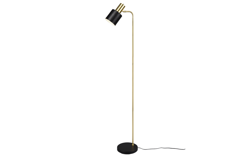 Trio Lighting Trio ADAM floor lamp | 1x E27 max 40W | black with gold | Ø 22 cm | IP20 | 150 cm