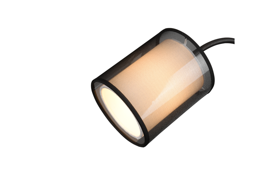 Trio Lighting Trio BURTON vloerlamp | E27 Fitting | mat zwart met zwart | Ø 45 cm | IP20 | excl. 1x E27 | max. 60W