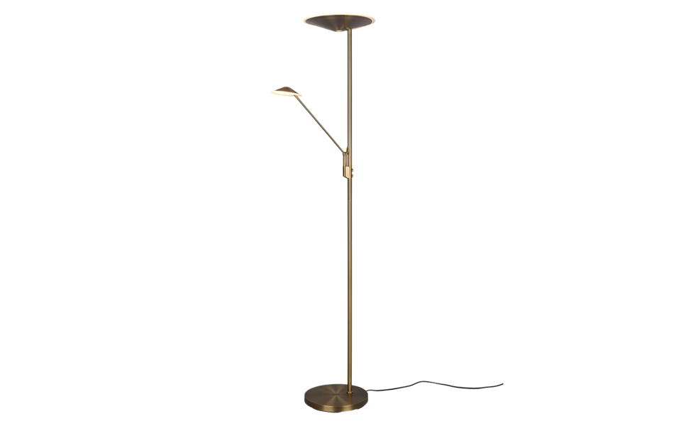 Trio Lighting Trio BRANTFORD vloerlamp | LED | oud brons | 30 x 180 cm | IP20 | 30W,6,5W | 3500 lm, 1x 650 lm | 2700+3200+4000K | dimbaar