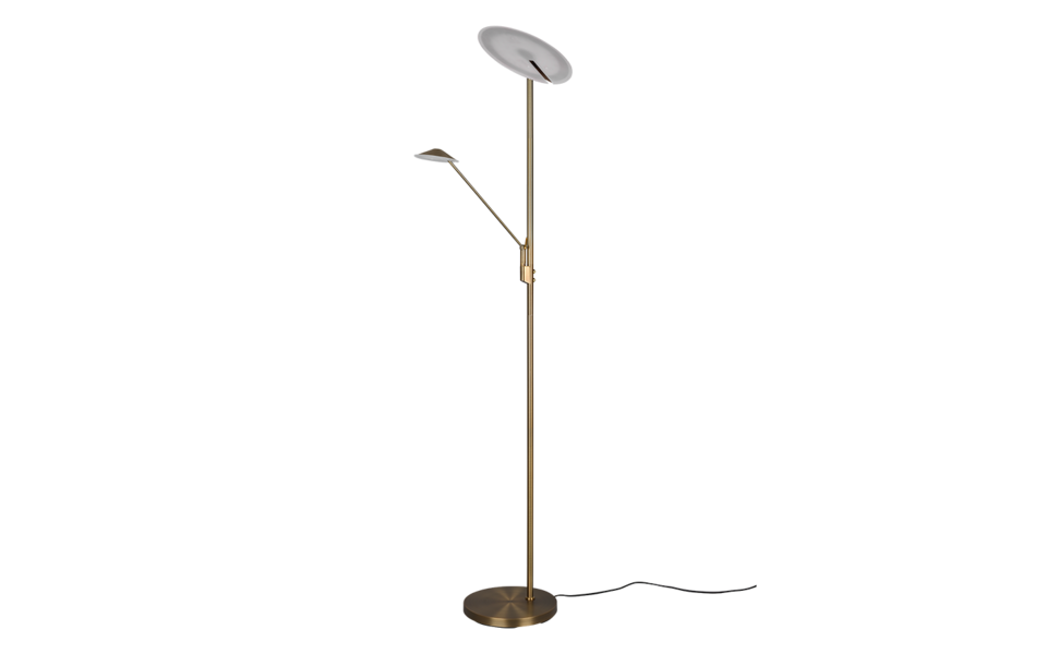 Trio Lighting Trio BRANTFORD vloerlamp | LED | oud brons | 30 x 180 cm | IP20 | 30W,6,5W | 3500 lm, 1x 650 lm | 2700+3200+4000K | dimbaar