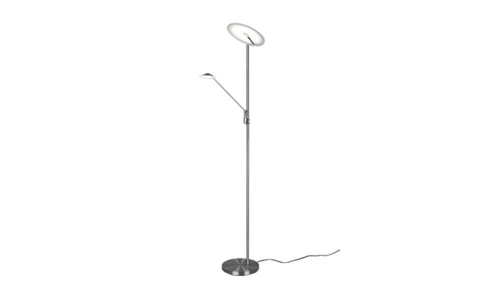 Trio Lighting Trio BRANTFORD vloerlamp | LED | nikkel mat | Ø 41,6 cm | IP20 | 30W,6,5W | 3500 lm, 1x 650 lm | 2700+3200+4000K | dimbaar
