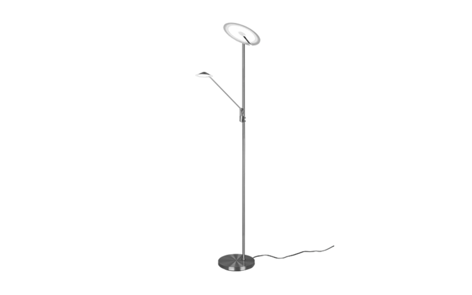 Trio Lighting Trio BRANTFORD vloerlamp | LED | nikkel mat | Ø 41,6 cm | IP20 | 30W,6,5W | 3500 lm, 1x 650 lm | 2700+3200+4000K | dimbaar