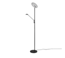 Trio Lighting Trio BRANTFORD vloerlamp | LED | mat zwart | 30 x 180 cm | IP20 | 30W,6,5W | 3500 lm, 1x 650 lm | 2700+3200+4000K | dimbaar