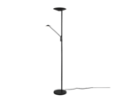 Trio Lighting Trio BRANTFORD vloerlamp | LED | mat zwart | 30 x 180 cm | IP20 | 30W,6,5W | 3500 lm, 1x 650 lm | 2700+3200+4000K | dimbaar