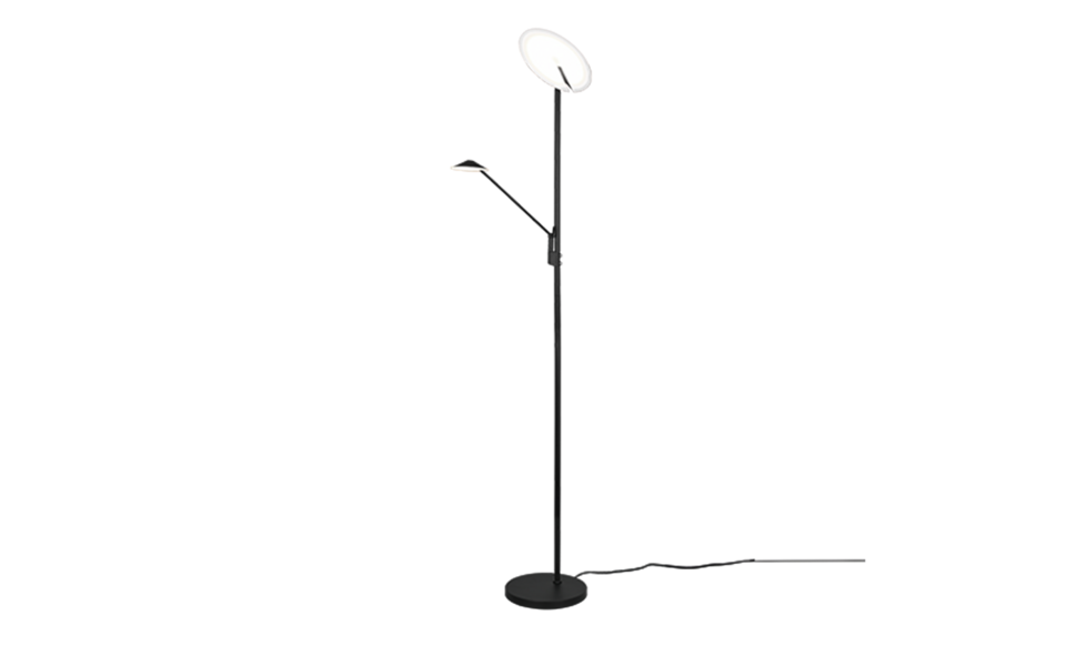 Trio Lighting Trio BRANTFORD vloerlamp | LED | mat zwart | 30 x 180 cm | IP20 | 30W,6,5W | 3500 lm, 1x 650 lm | 2700+3200+4000K | dimbaar Trio Lighting Trio BRANTFORD vloerlamp | LED | mat zwart | 30 x 180 cm | IP20 | 30W,6,5W | 3500 lm, 1x 650 lm | 2700+3200+4000K | dimbaar