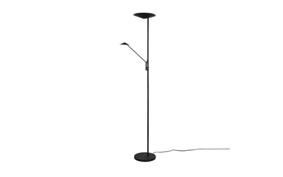 Trio Lighting Trio BRANTFORD vloerlamp | LED | mat zwart | 30 x 180 cm | IP20 | 30W,6,5W | 3500 lm, 1x 650 lm | 2700+3200+4000K | dimbaar Trio Lighting Trio BRANTFORD vloerlamp | LED | mat zwart | 30 x 180 cm | IP20 | 30W,6,5W | 3500 lm, 1x 650 lm | 2700+3200+4000K | dimbaar