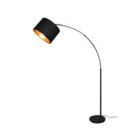 Trio BOLIVIA vloerlamp | mat zwart/zwart/goud | IP20 | E27