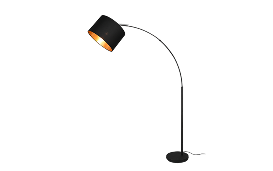 Trio Lighting Trio BOLIVIA vloerlamp | E27 Fitting | mat zwart met zwart met goud | Ø 35 cm | IP20 | excl. 1x E27 | max. 10W