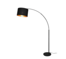 Trio Lighting Trio BOLIVIA vloerlamp | E27 Fitting | mat zwart met zwart met goud | Ø 35 cm | IP20 | excl. 1x E27 | max. 10W