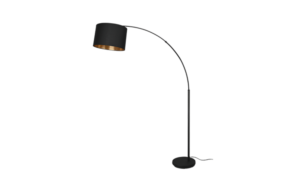 Trio Lighting Trio BOLIVIA floor lamp | 1x E27 max 40W | black with gold | Ø 35 cm | IP20 | 171 cm