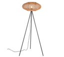 Trio Lighting Trio HEDDA vloerlamp | E27 Fitting | mat zwart met natuurlijke afwerking | Ø 52 cm | IP20 | excl. 1x E27 | max. 40W