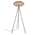 Trio Lighting Trio HEDDA vloerlamp | E27 Fitting | mat zwart met natuurlijke afwerking | Ø 52 cm | IP20 | excl. 1x E27 | max. 40W