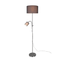 Trio OWEN vloerlamp | nikkel mat met grijs | IP20 | E27 Fitting Trio OWEN vloerlamp | nikkel mat met grijs | IP20 | E27 Fitting