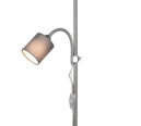Trio Lighting Trio OWEN vloerlamp | E27 Fitting | nikkel mat met grijs | 36 x 160 cm | IP20 | excl. 1x E27 | max. 42W