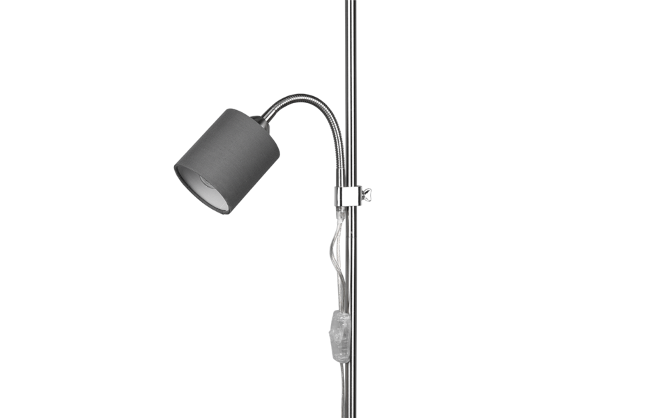 Trio Lighting Trio OWEN vloerlamp | E27 Fitting | nikkel mat met grijs | 36 x 160 cm | IP20 | excl. 1x E27 | max. 42W Trio Lighting Trio OWEN vloerlamp | E27 Fitting | nikkel mat met grijs | 36 x 160 cm | IP20 | excl. 1x E27 | max. 42W