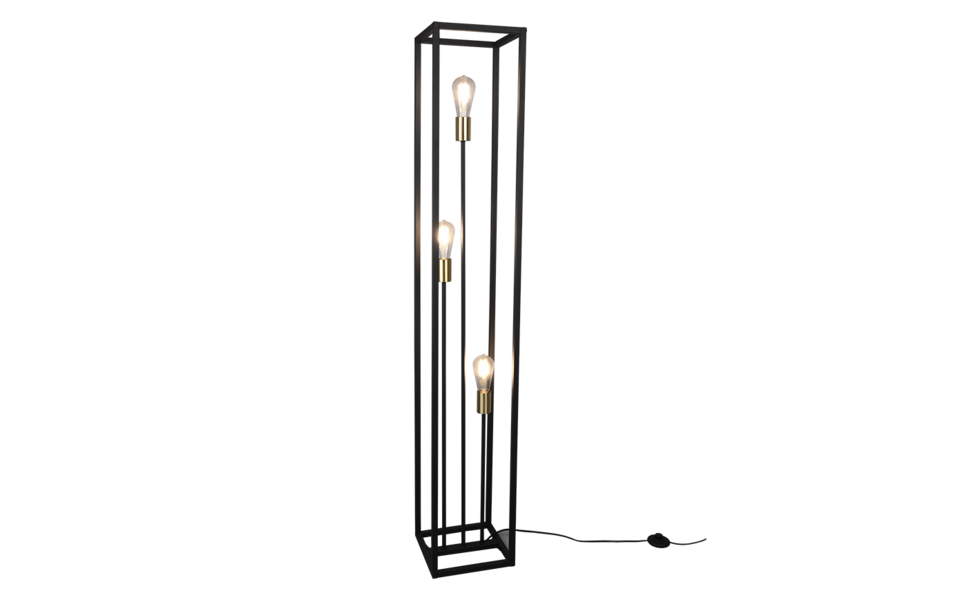 Trio Lighting Trio VITO vloerlamp | E27 Fitting | mat zwart | 25 x 25 cm | IP20 | excl. 3x E27 | max. 10W