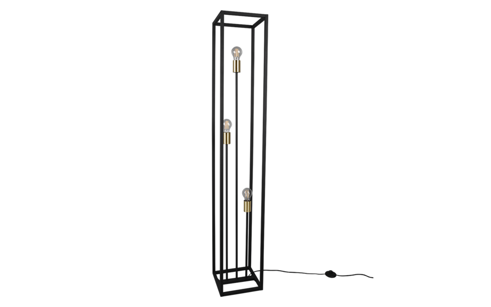 Trio Lighting Trio VITO vloerlamp | E27 Fitting | mat zwart | 25 x 25 cm | IP20 | excl. 3x E27 | max. 10W