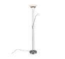 Trio Lighting Trio ORSON vloerlamp | LED | nikkel mat met albast | 32,5 x 180 cm | IP20 | 28W,6W | 3200 lm, 1x 600 lm | 3000K | dimbaar