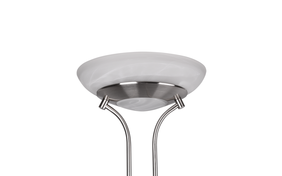 Trio Lighting Trio ORSON vloerlamp | LED | nikkel mat met albast | 32,5 x 180 cm | IP20 | 28W,6W | 3200 lm, 1x 600 lm | 3000K | dimbaar