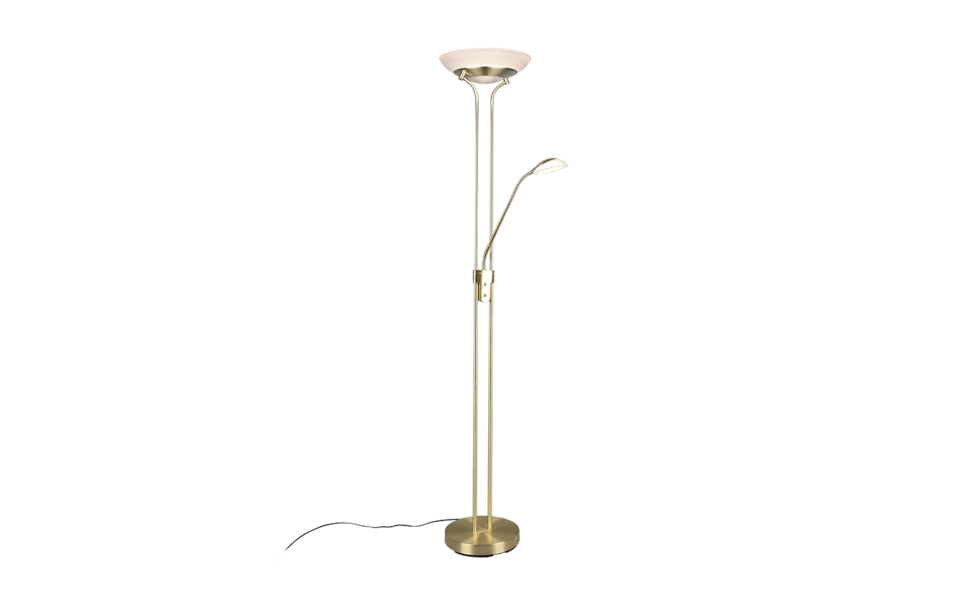 Trio Lighting Trio ORSON vloerlamp | LED | messing mat met albast | 32,5 x 180 cm | IP20 | 28W,6W | 3200 lm, 1x 600 lm | 3000K | dimbaar