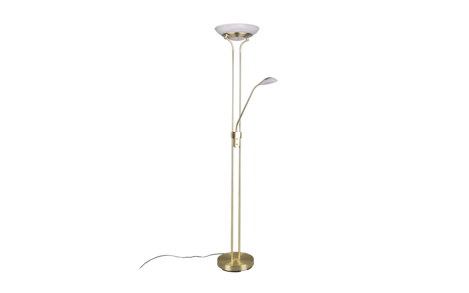 Trio Lighting Trio ORSON vloerlamp | LED | messing mat met albast | 32,5 x 180 cm | IP20 | 28W,6W | 3200 lm, 1x 600 lm | 3000K | dimbaar