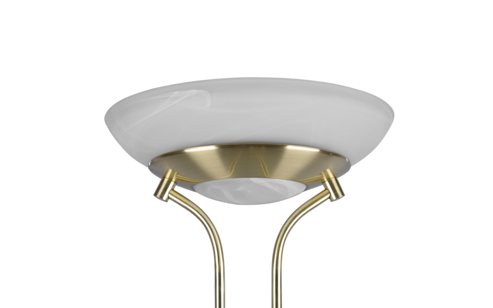 Trio Lighting Trio ORSON vloerlamp | LED | messing mat met albast | 32,5 x 180 cm | IP20 | 28W,6W | 3200 lm, 1x 600 lm | 3000K | dimbaar